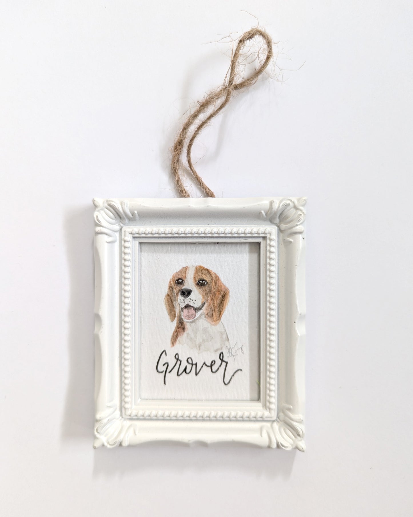 Custom Portrait Ornament - White