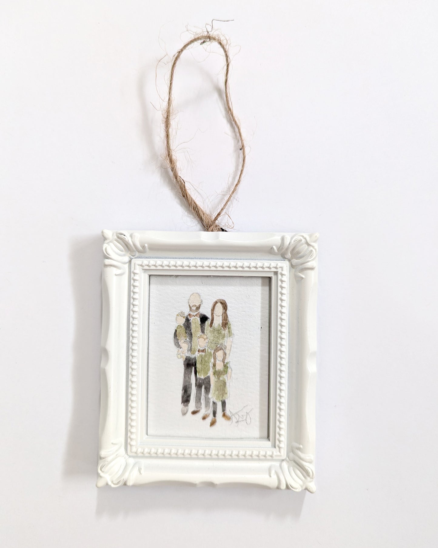 Custom Portrait Ornament - White