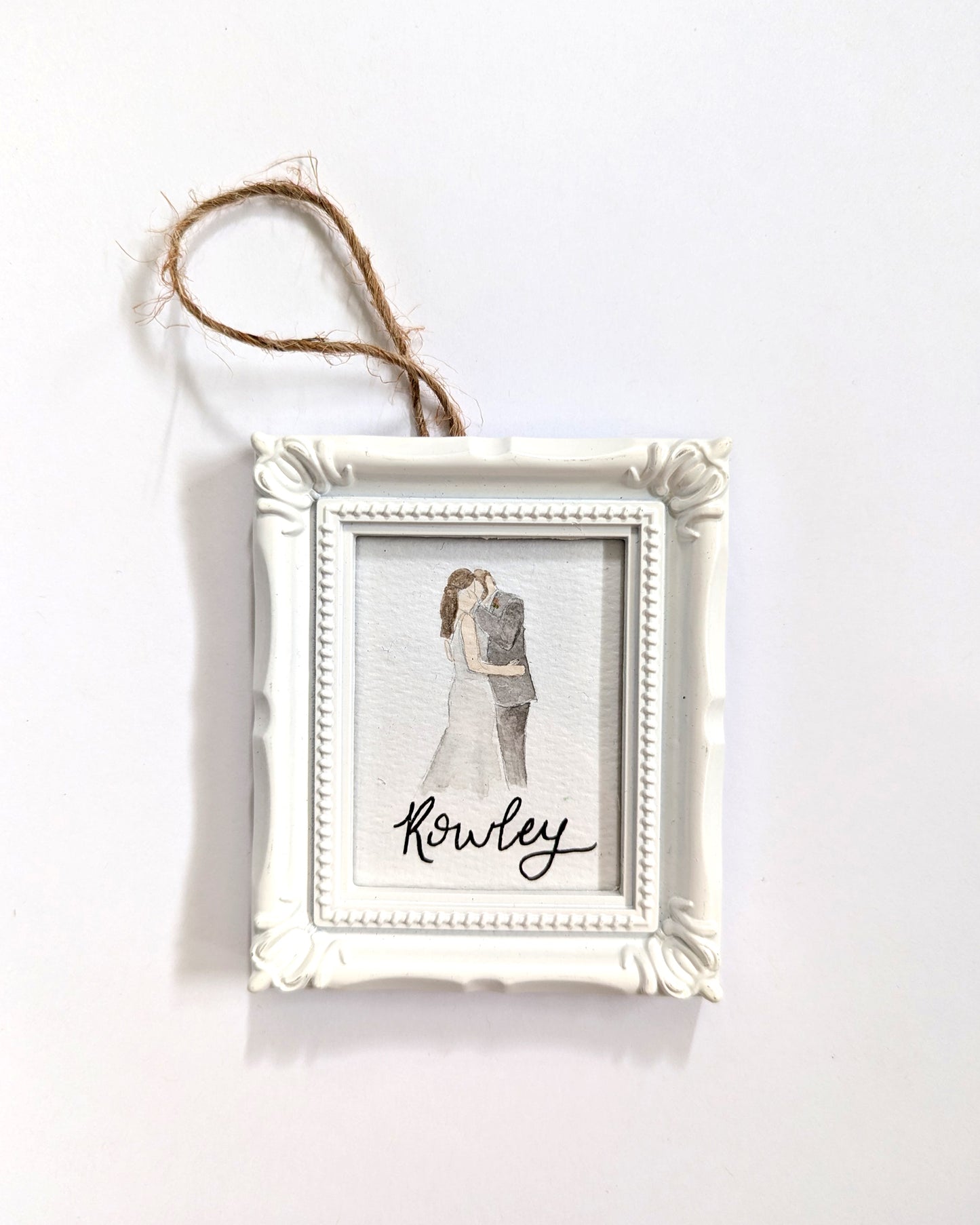 Custom Portrait Ornament - White